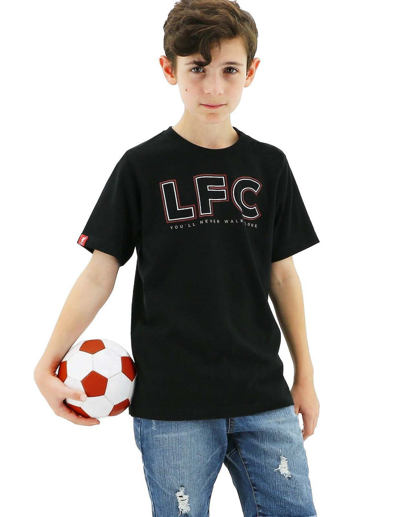 Load image into Gallery viewer, Liverpool FC Youth Boys Youll Never Walk Alone T-Shirt Top Tee Soccer - Black