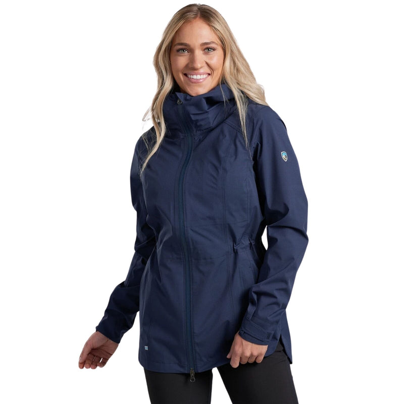 Load image into Gallery viewer, KUHL Stretch Voyagr Womens Rain Jacket Waterproof Lightweight in Blue Size XS