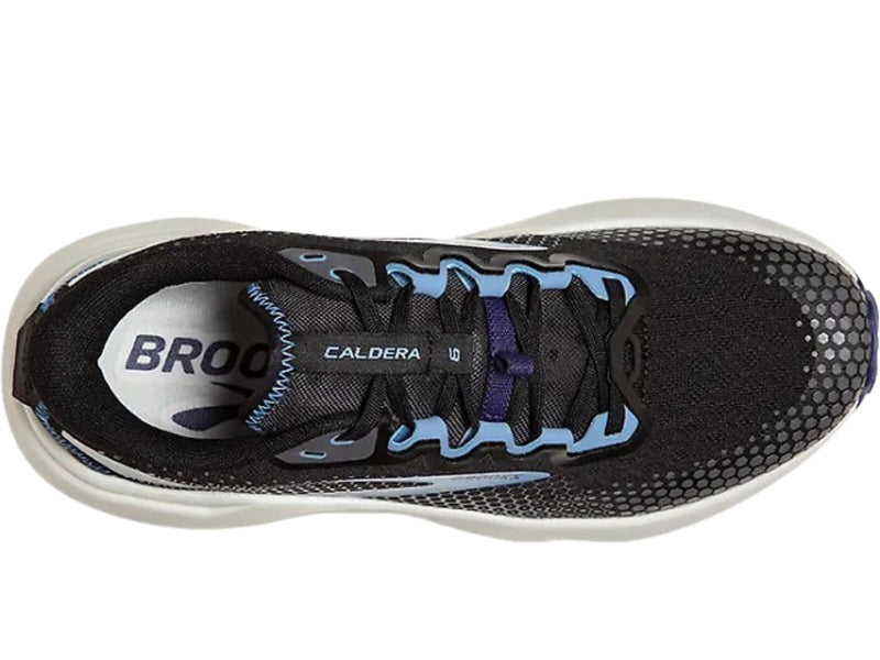 Load image into Gallery viewer, Womens Brooks Caldera 6 Trail Running Shoes in Black/Blissful Blue/Grey – Size 8