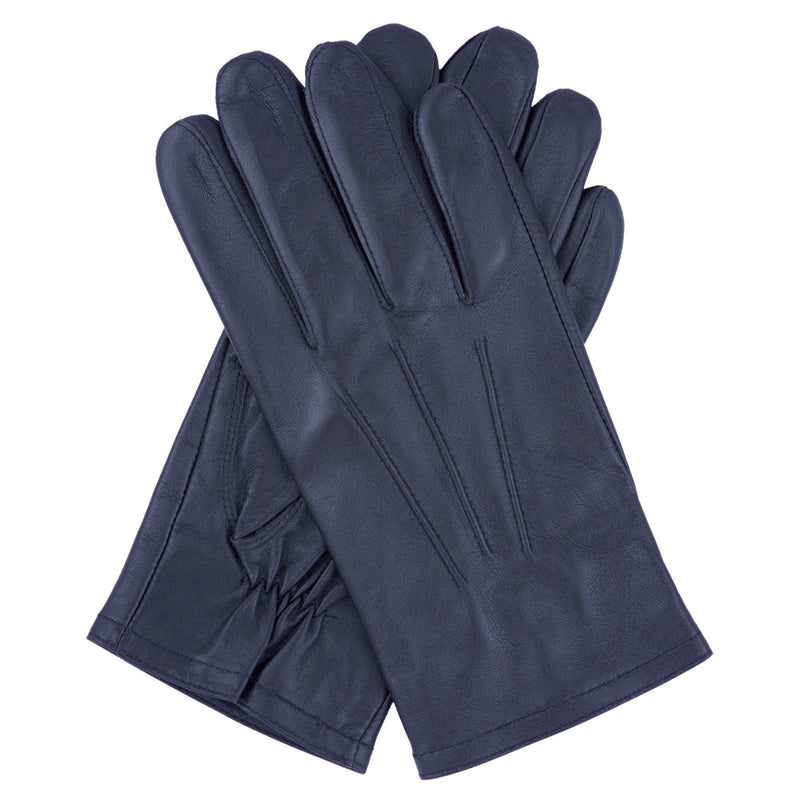 Load image into Gallery viewer, Dents Mens Genuine Full Grain Leather Gloves 3 Point Stitch Fleece Lined Warm Winter - Pearl Grey