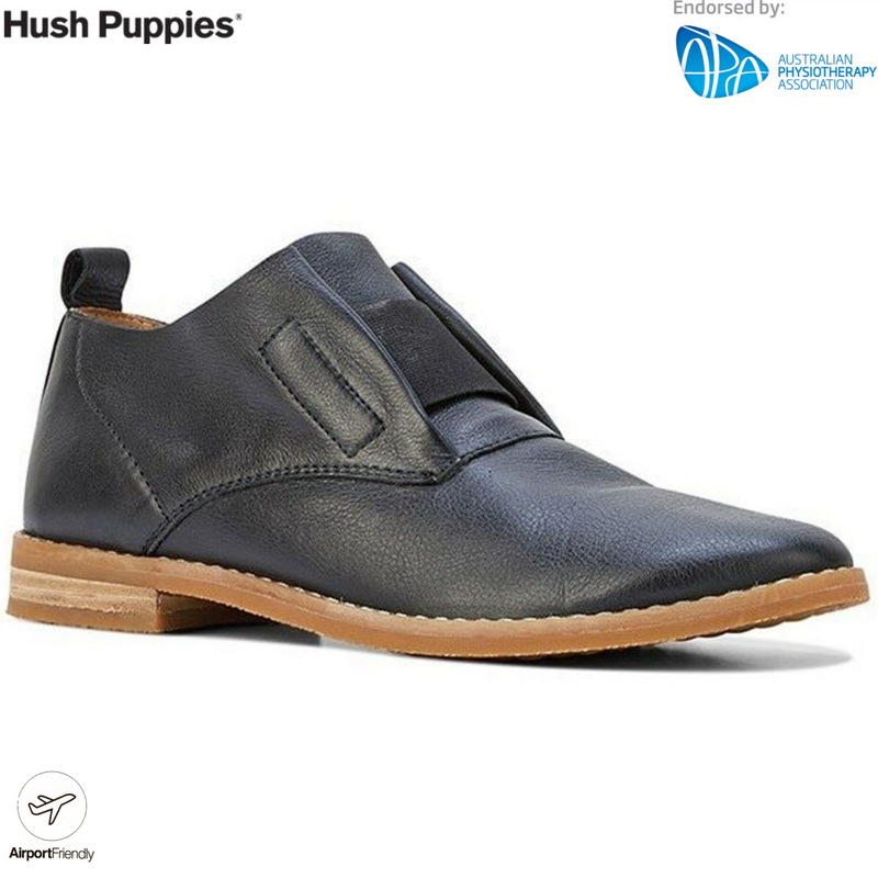 Load image into Gallery viewer, HUSH PUPPIES Women's Annerly Clever Flats Shoes Soft Leather Business Heels - Black-1