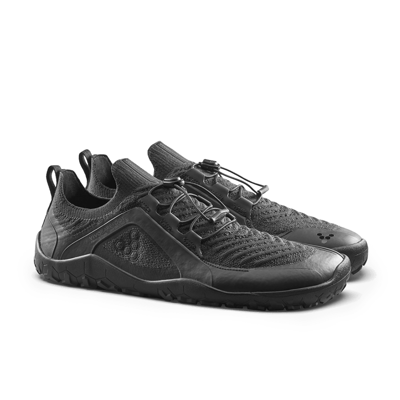 Load image into Gallery viewer, Vivobarefoot Primus Trail Knit FG Grounding Mens Obsidian/Obsidian