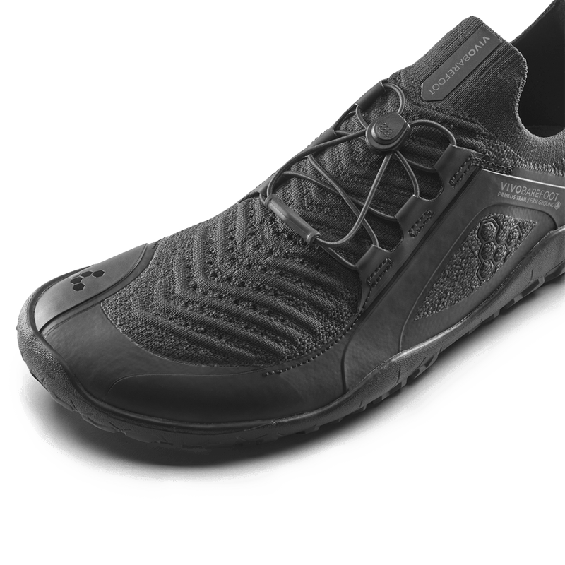 Load image into Gallery viewer, Vivobarefoot Primus Trail Knit FG Grounding Mens Obsidian/Obsidian