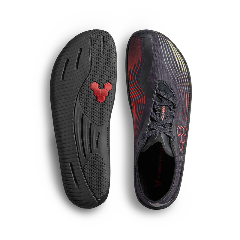 Load image into Gallery viewer, Vivobarefoot Primus Flow Mens Obsidian/Cherry Tomato-1