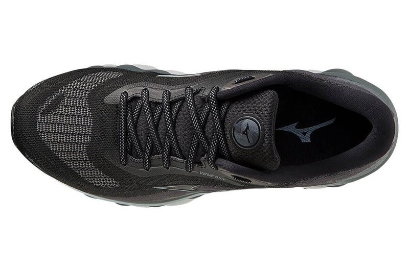 Load image into Gallery viewer, Mens Mizuno Wave Sky 7 2E Wide Black/Glacial Ridge/Stormy Weather, Size 9.5