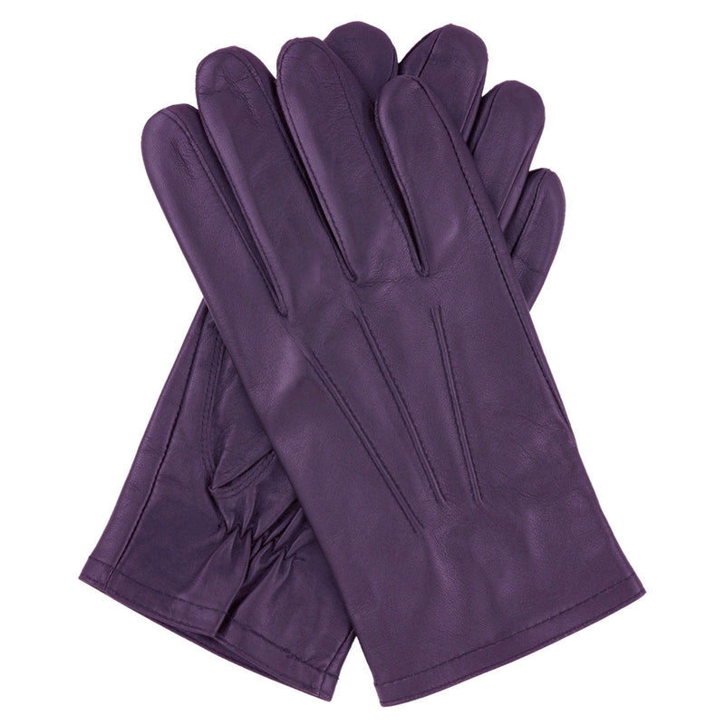 Load image into Gallery viewer, Dents Mens Genuine Full Grain Leather Gloves 3 Point Stitch Fleece Lined Warm Winter - Navy