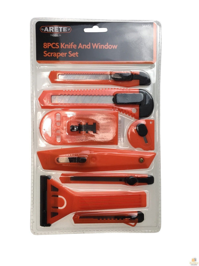 Load image into Gallery viewer, 32pcs KNIFE & WINDOW SCRAPER SET Building Tools Box Cutters Spring Knives BULK-3