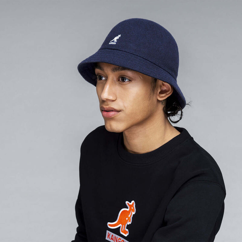 Load image into Gallery viewer, Kangol Wool Casual Unisex Bucket Hat Winter Warm Cap - Dark Blue