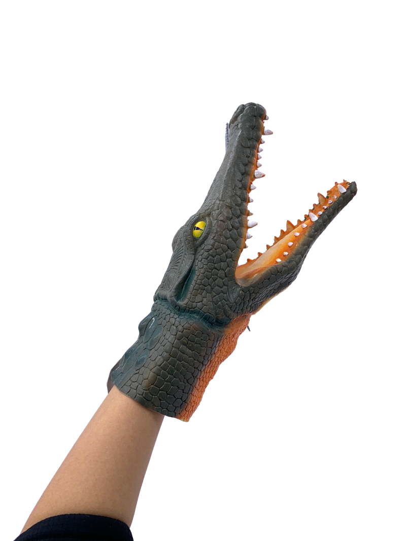 Load image into Gallery viewer, Realistic Crocodile Hand Puppet Costume Party Prop Rubber Toy for Kids & Adults-2