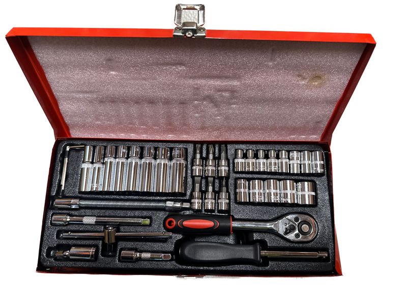 Load image into Gallery viewer, 37 Piece Ratchet Socket Wrench Set Screwdriver Bits Extension Hex Chrome Vanadium-0