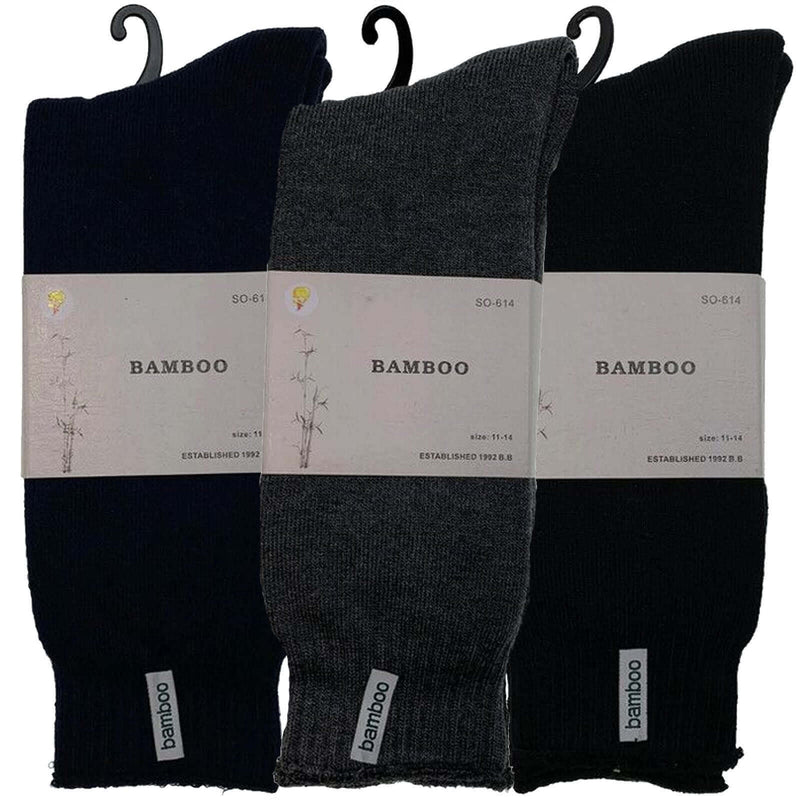 Load image into Gallery viewer, 3 Pairs PREMIUM BAMBOO SOCKS Mens Heavy Duty Thick Work Socks BULK Cushion - Assorted Colour Pack-1