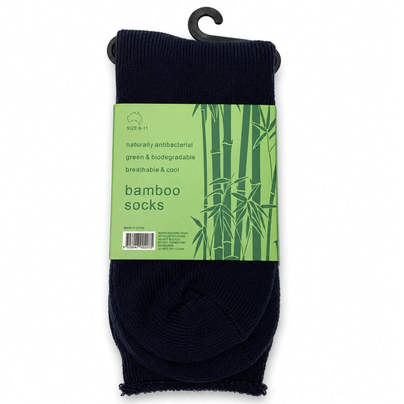 Load image into Gallery viewer, 3 Pairs Mens Bamboo Rich Work Socks Thick Cushioned Anti Odour - Navy Blue-4