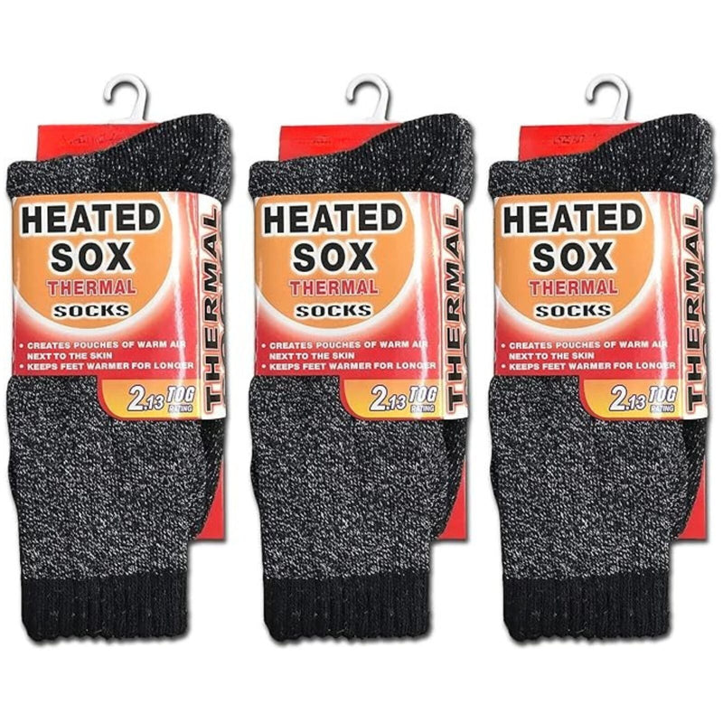 Load image into Gallery viewer, 3 Pairs Mens THERMAL HEATED SOCKS Warm Winter Comfort Mens Work Sox Ski BULK - 6-11 UK-1