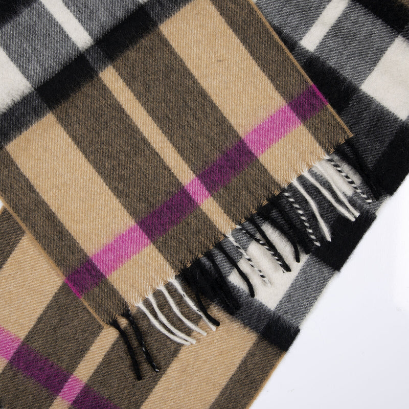Load image into Gallery viewer, Dents Heritage Plaid Check Cashmere Scarf with Tassels and Gift Box in Camel-2