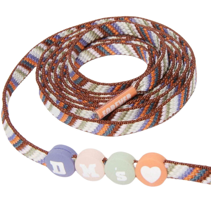 Load image into Gallery viewer, Dr. Martens 140CM Friendship Flat Laces W/ Beads in Orange – Fits 8–10 Eye Boots-3