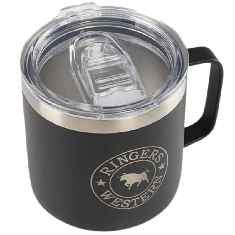 Load image into Gallery viewer, Ringers Western Brew Mug 414ml Stainless Steel Insulated with Lid in Black-2