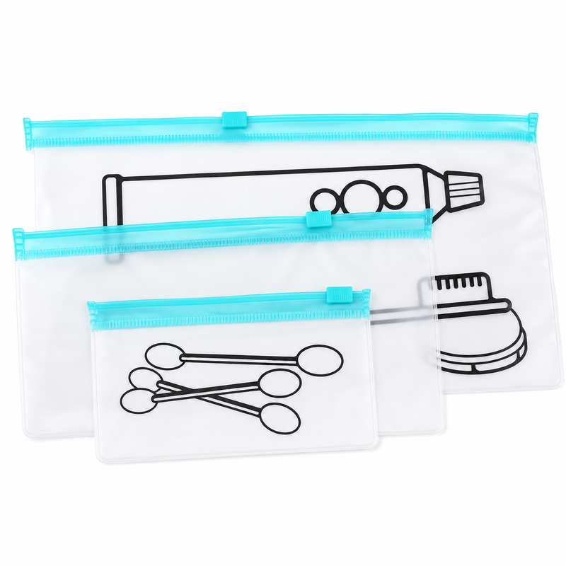 Load image into Gallery viewer, 3pcs Zzip-Lock Silicone Travel Packing Organiser Bags-2