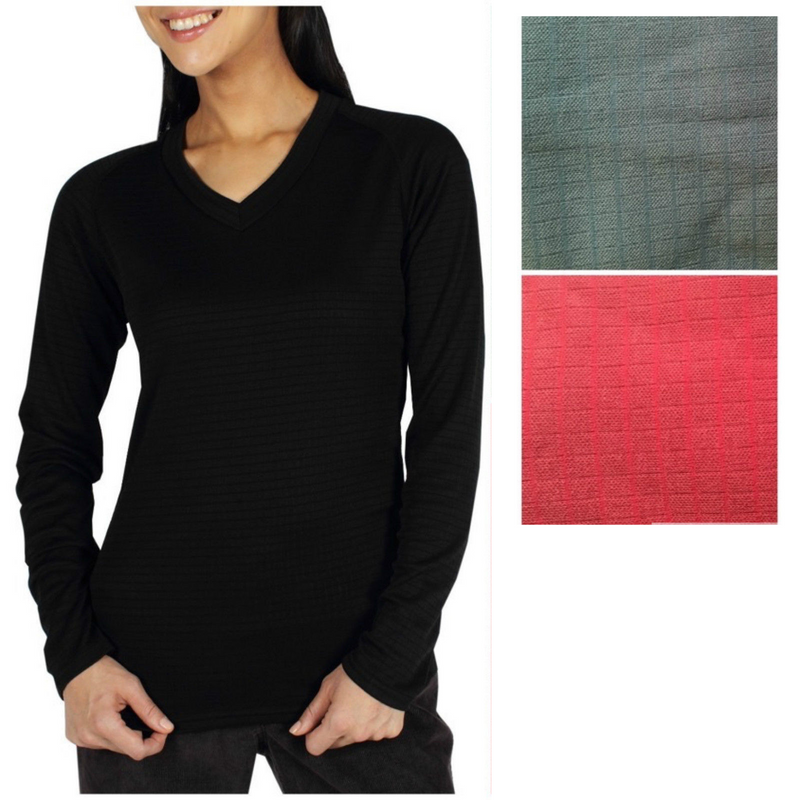 Load image into Gallery viewer, ExOfficio Dri Lattice V Neck Long Sleeve Top Tee T-Shirt 2011-1417 Womens - Baltic