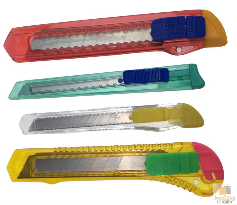 Load image into Gallery viewer, 4x BOX CUTTER Knife Retractable Blade Snap Off Razor Durable Opener Slide Lock-3