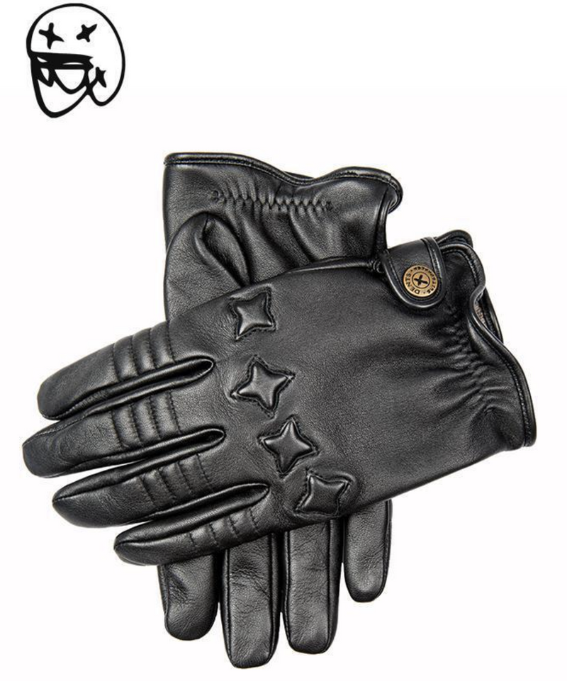 Load image into Gallery viewer, The Suited Racer x Dents Mens Cashmere Lined Leather Driving Gloves - Black-1