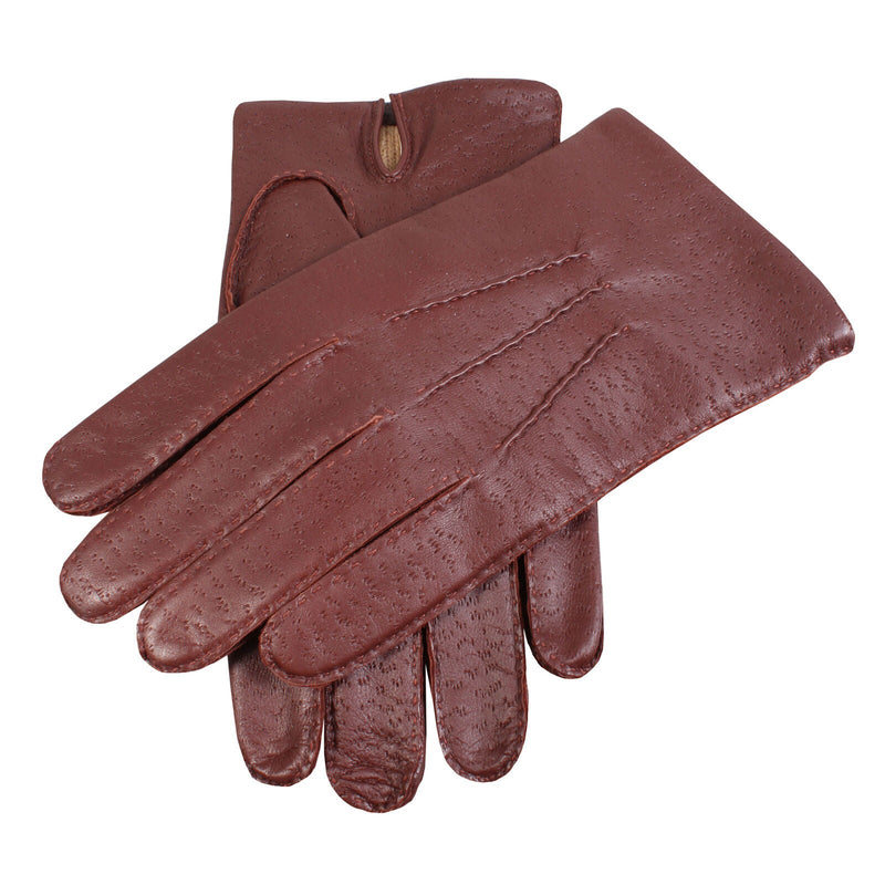 Load image into Gallery viewer, Kent Mens Perforated Leather Gloves 3 Point Stitch Palm Vent Lined - English Tan-2