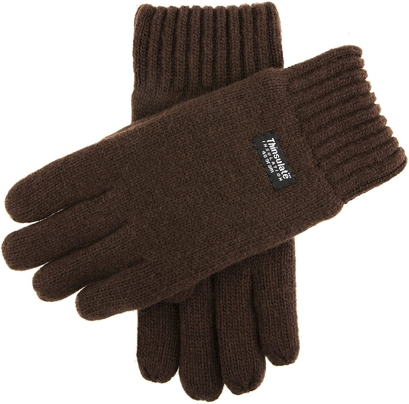 Load image into Gallery viewer, Dents Mens 100% Wool Knit Gloves with 3M Thinsulate Lining - Chocolate - X-Large-0