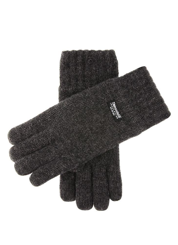 Load image into Gallery viewer, Dents Mens 3M Thinsulate Lined Wool Knit Gloves - Charcoal (Rib Cuff)-0