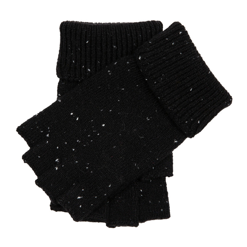 Load image into Gallery viewer, Dents Mens Fingerless Wool Blend Knitted Gloves w/ Marl Yarn in Black-0