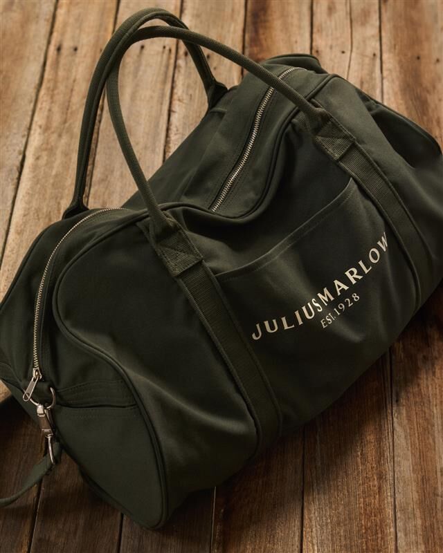 Load image into Gallery viewer, Julius Marlow Canvas Duffle Bag in Green-2