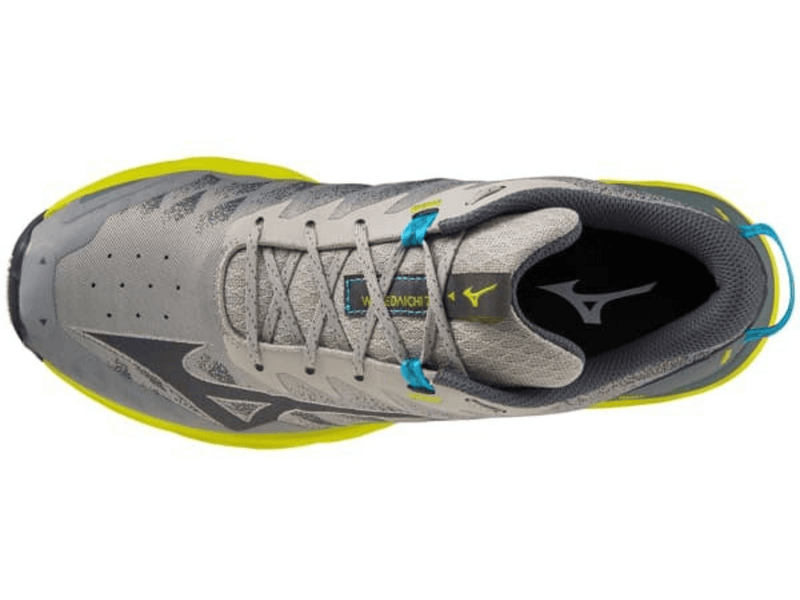 Load image into Gallery viewer, Mizuno Wave Daichi 7 Mens Trail Shoes Gray/Blue/Bolt Size 11
