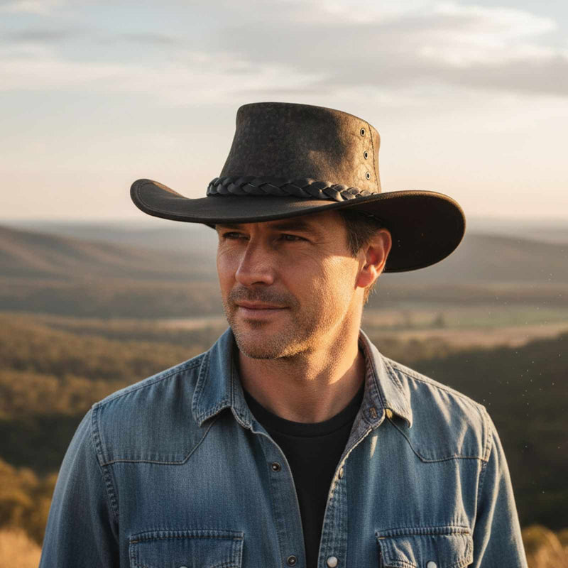 Load image into Gallery viewer, Jacaru 519 Roo Crushy Hat – Kangaroo & Bovine Leather | Crushable