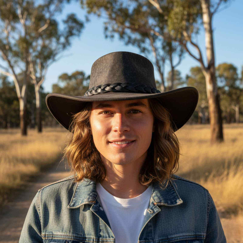 Load image into Gallery viewer, Jacaru 519 Roo Crushy Hat – Kangaroo & Bovine Leather | Crushable