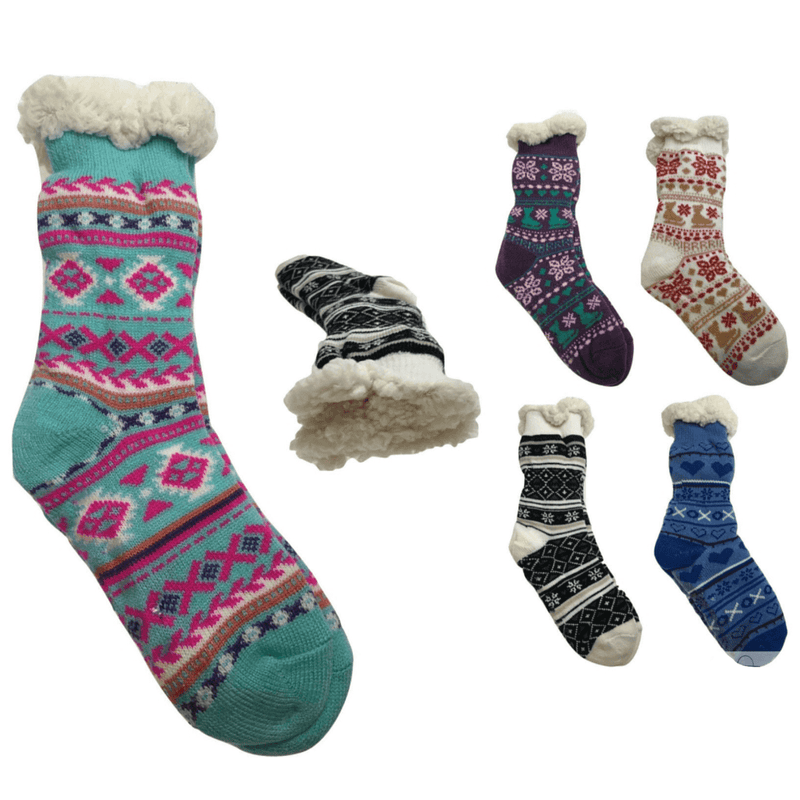 Load image into Gallery viewer, 1 Pair Ladies Thick Fur Bed Socks Womens Soft Work Fluffy Slipper Non Slip