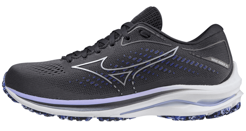 Load image into Gallery viewer, Mizuno Womens Wave Rider 25 Running Shoes - Grey/Purple
