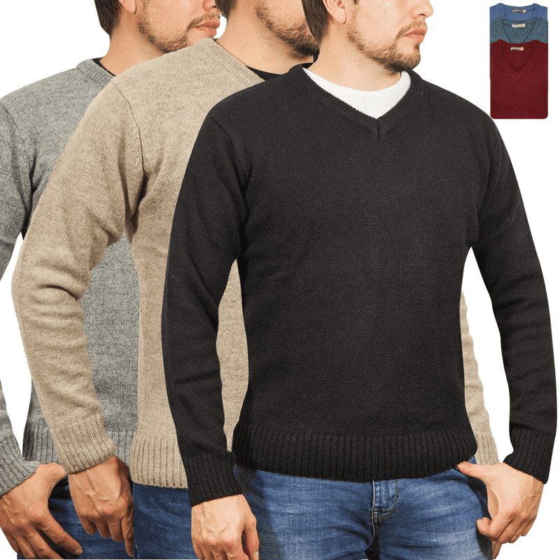 Load image into Gallery viewer, 100% Shetland Wool V Neck Knit Mens
