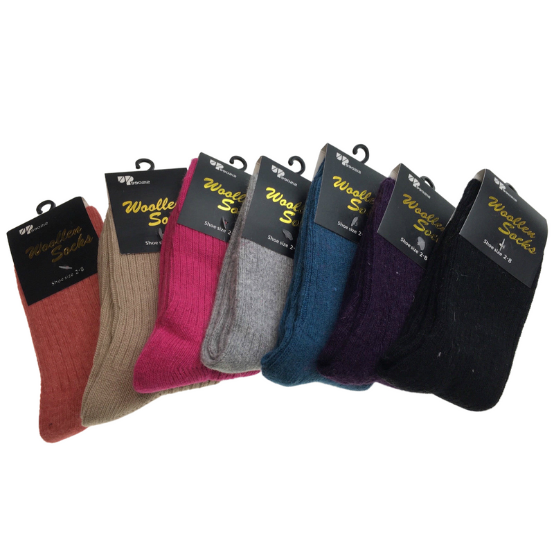 Load image into Gallery viewer, 2 Pairs WOOL BLEND SOCKS Ladies Womens Thick Soft Work Thermal Warm Winter