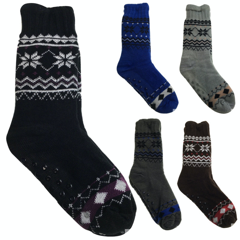 Load image into Gallery viewer, 3 Pairs Mens Non Slip Thick Fur Warm Winter Bed Socks Thermal Warm Cushion BULK