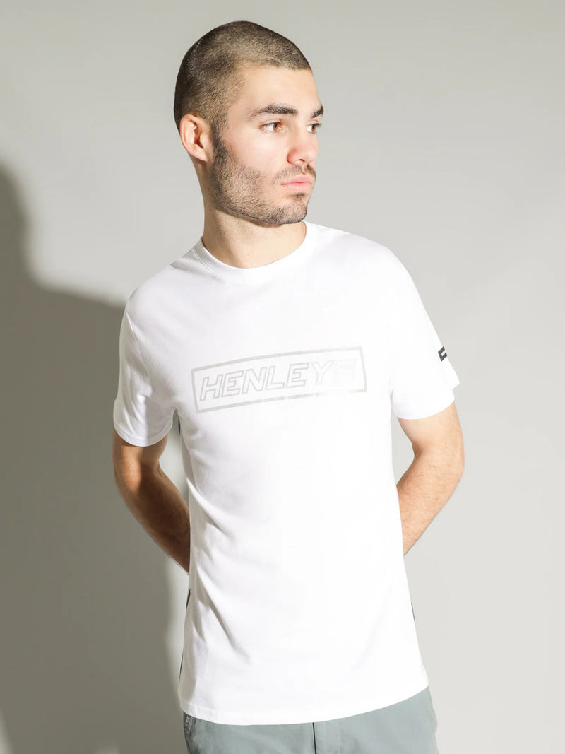 Load image into Gallery viewer, Henleys Mens Master Reflective T-Shirt Top Tee - White