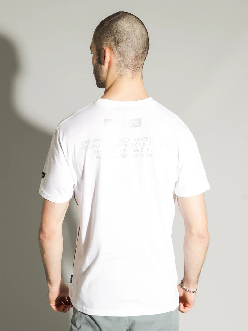 Load image into Gallery viewer, Henleys Mens Master Reflective T-Shirt Top Tee - White