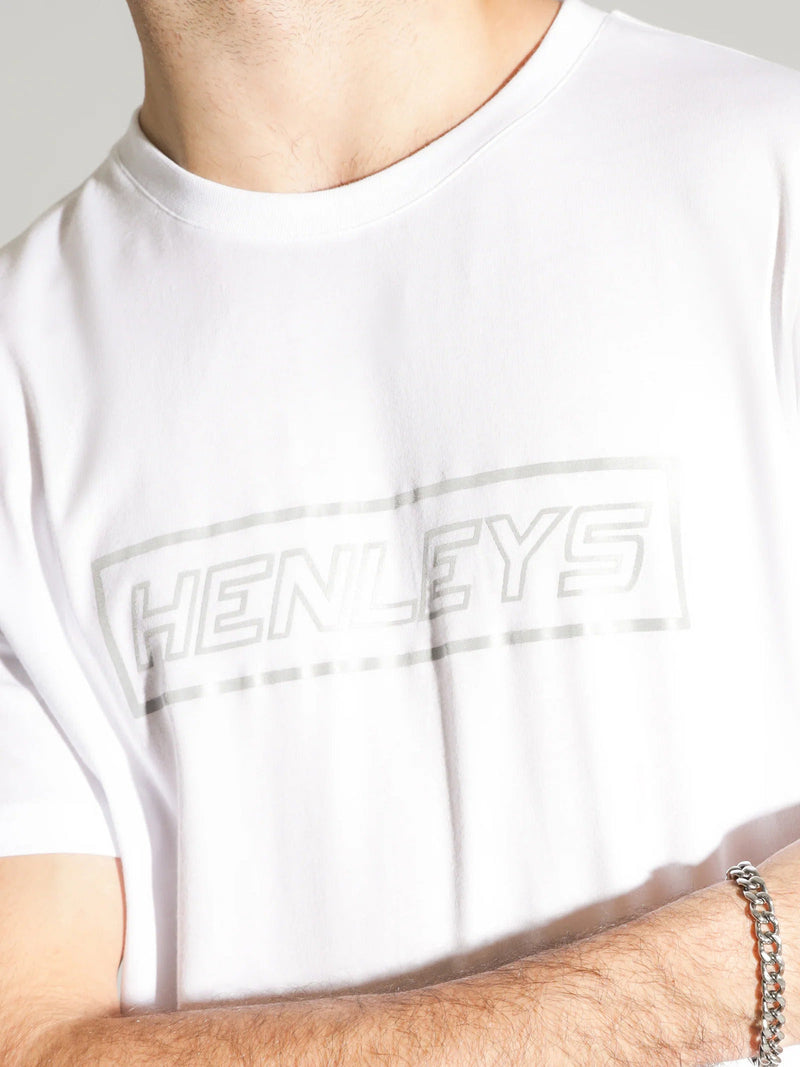 Load image into Gallery viewer, Henleys Mens Master Reflective T-Shirt Top Tee - White