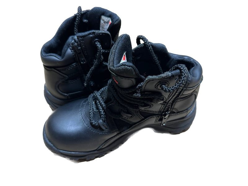 Load image into Gallery viewer, Telas Ankle Cut Leather Combat w Side Zip Boots Shoes E - Black