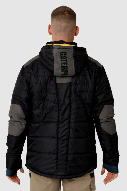 Caterpillar Mens Triton Quilted Insulated Puffer Jacket Waterproof - Black