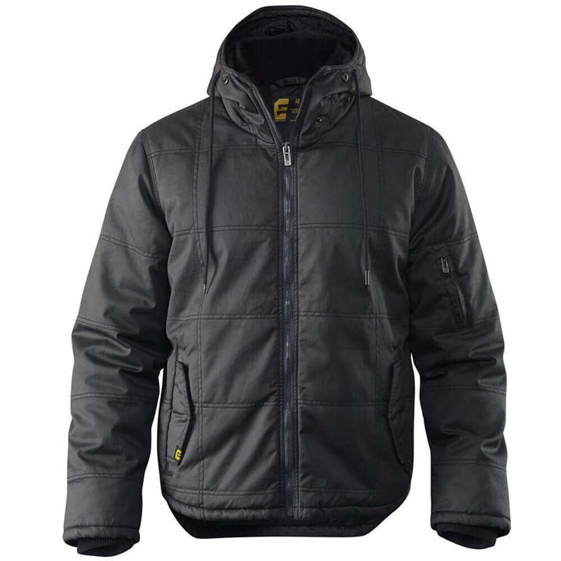 Load image into Gallery viewer, ELEVEN Mens Stormbreaker Quilted Twill Jacket w/ Hood - Black/Charcoal
