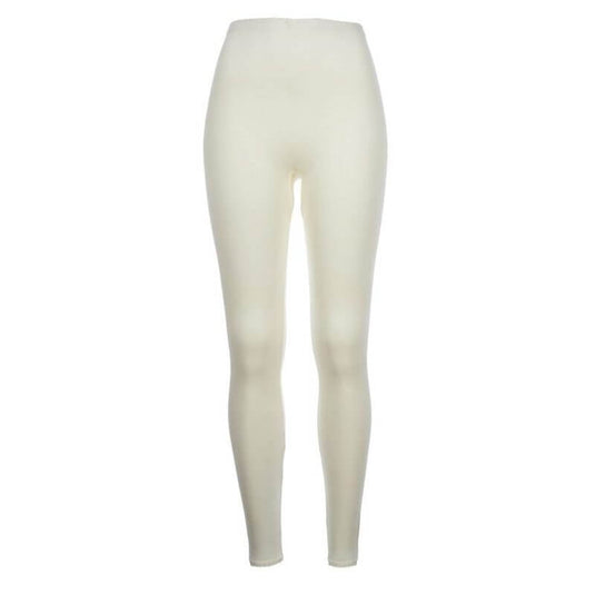Merino Wool Blend Womens Thermal Pants - Natural