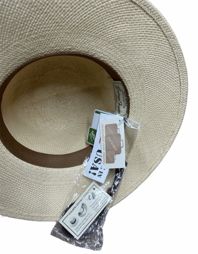 Load image into Gallery viewer, Hand Woven Panama Cooler Outback Hat Summer Breathable Waterproof - Natural