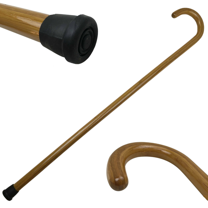 Load image into Gallery viewer, 92cm WOODEN WALKING STICK Wood Cane Pole Carved Varnished Deluxe Quality Sturdy - Brown