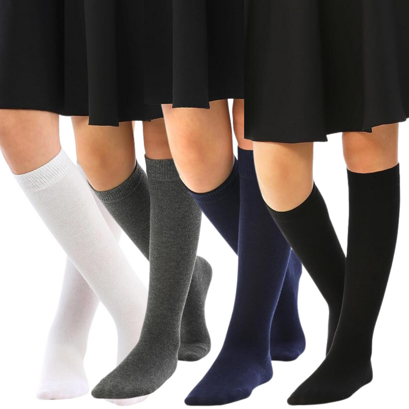 Load image into Gallery viewer, 6x Knee High School Socks for Girls Boys Plain Cotton Rich Kids Bulk