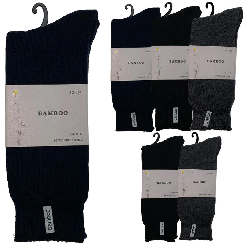 Load image into Gallery viewer, 6 Pairs PREMIUM BAMBOO SOCKS Mens Heavy Duty Thick Work Socks BULK Cushion
