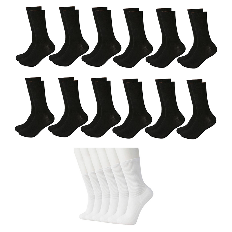 Load image into Gallery viewer, 12 Pairs Bamboo Socks Unisex Premium Fiber Sock Super Soft Crew