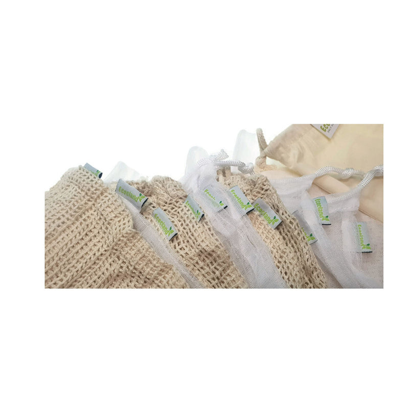 Load image into Gallery viewer, Set of 10 ECOCLAND Reusable Mesh Produce Bags Fruit Grocery Storage Washable Eco Bag